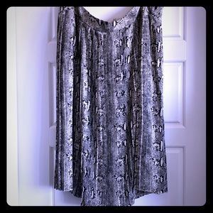 Pleated Snake Print Skirt